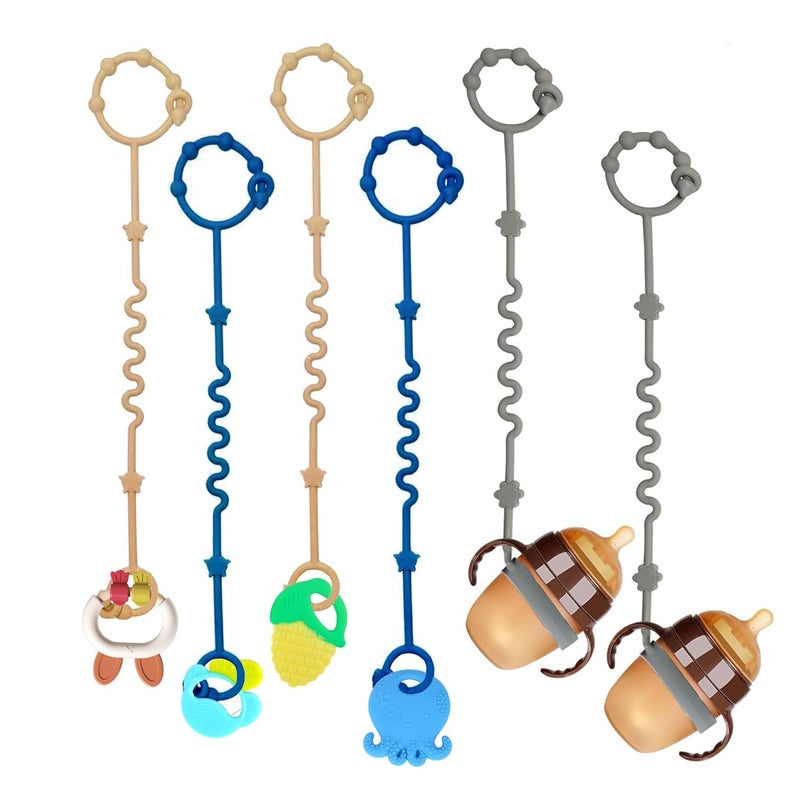 RTMOK Toy Straps for Baby, Silicone Setpacifier Clip,Applies to Car Seat Toy,Teether Toy,High Chair,Stroller Accessories,Baby Toy Clips,Cribs,Rocking Chair - Image 1